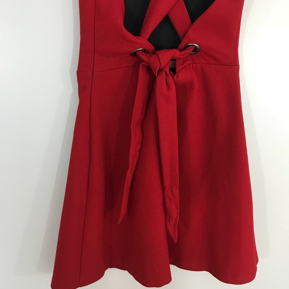 Zara Red Cross Back Dress - Picture 7 of 8